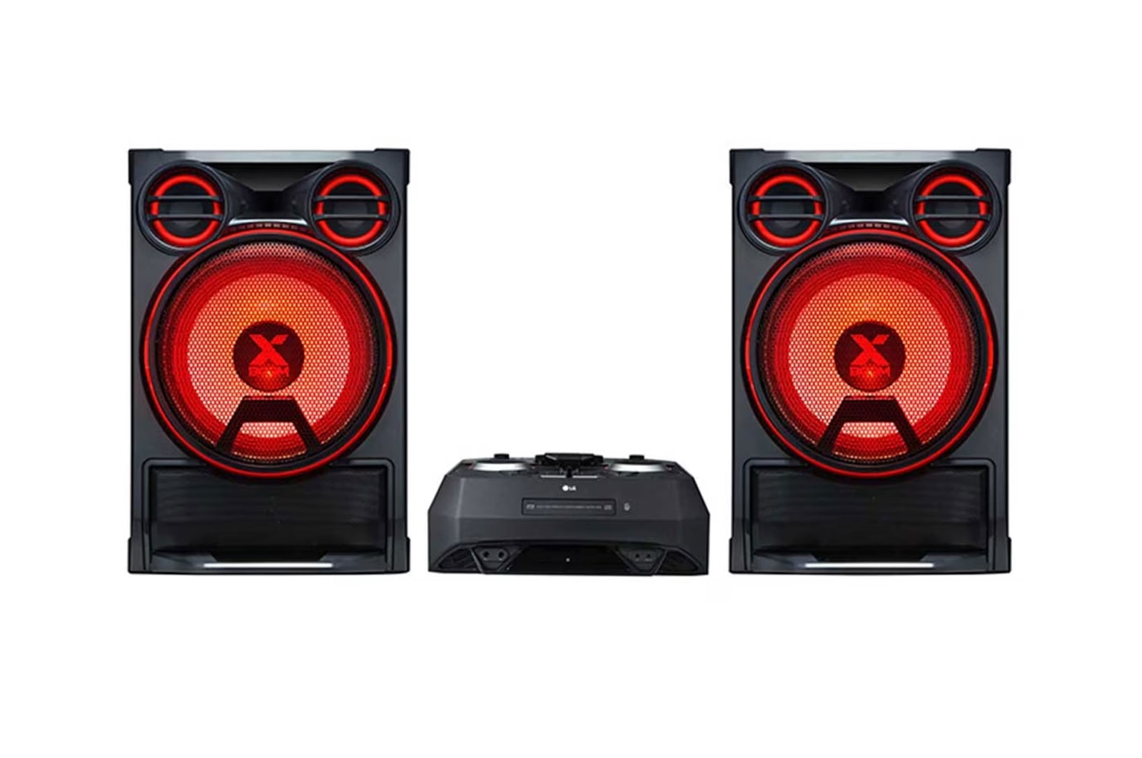 Vista frontal de la LG xboom CK99 | Bocina Bluetooth | xboom de 5000 W para fiesta de karaoke