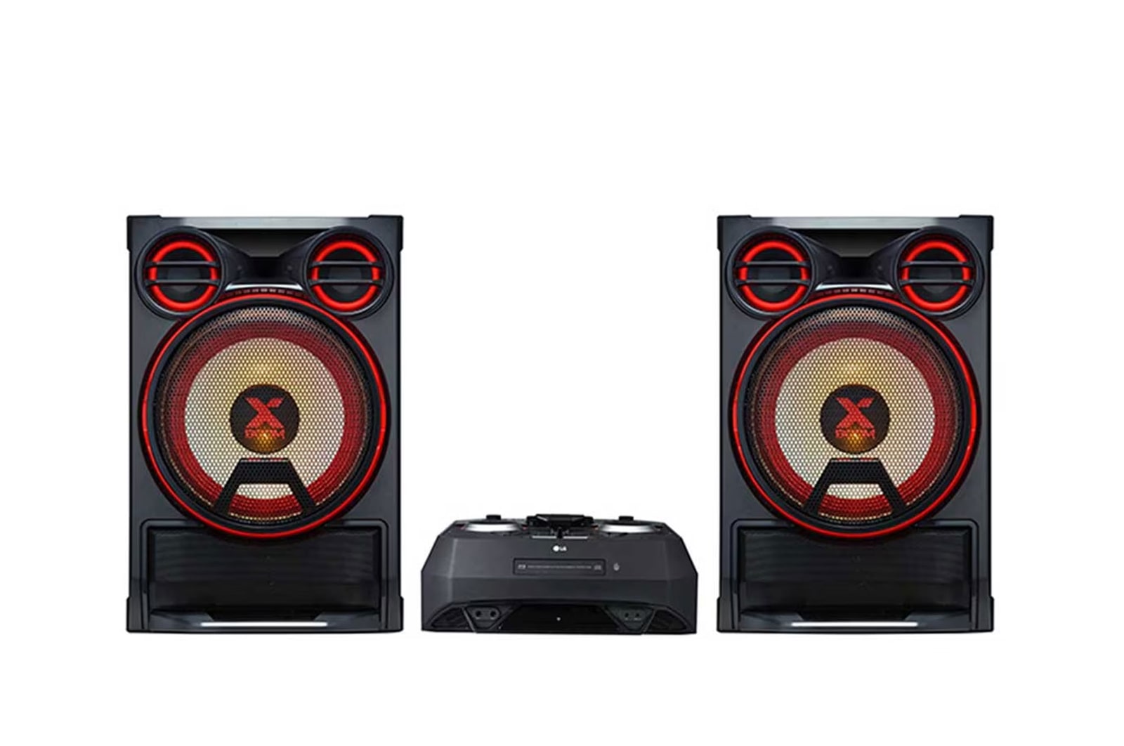 Vista frontal de la LG xboom CK99 | Bocina Bluetooth | xboom de 5000 W para fiesta de karaoke