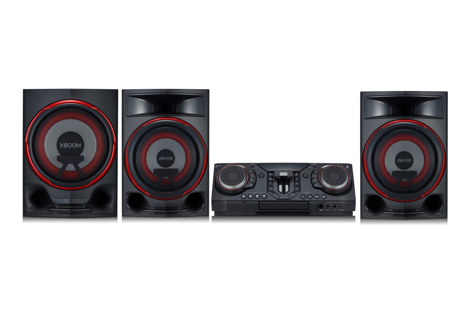Vista frontal de Minicomponente LG xboom CL88 Bocina de 2,900W con Multi Color Lighting y Karaoke Star ideal para fiestas CL88