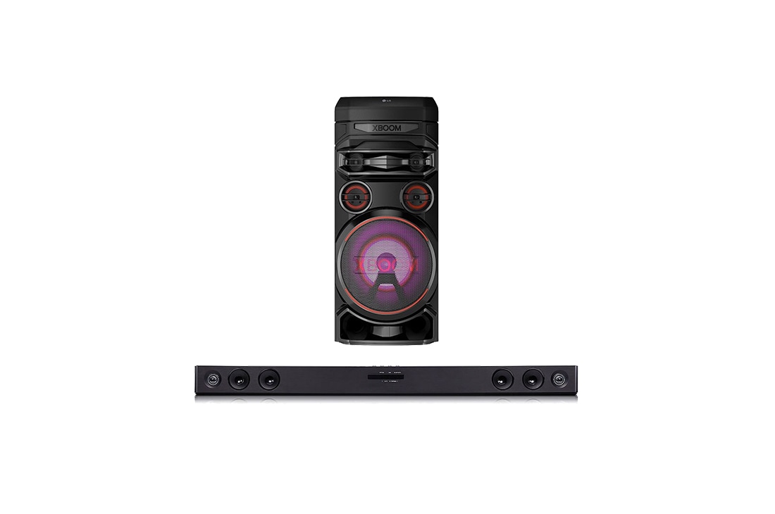 LG XBOOM RNC7 bocina bluetooth con sonido potente para fiesta + Barra de sonido LG SK1D, RNC7.SK1D