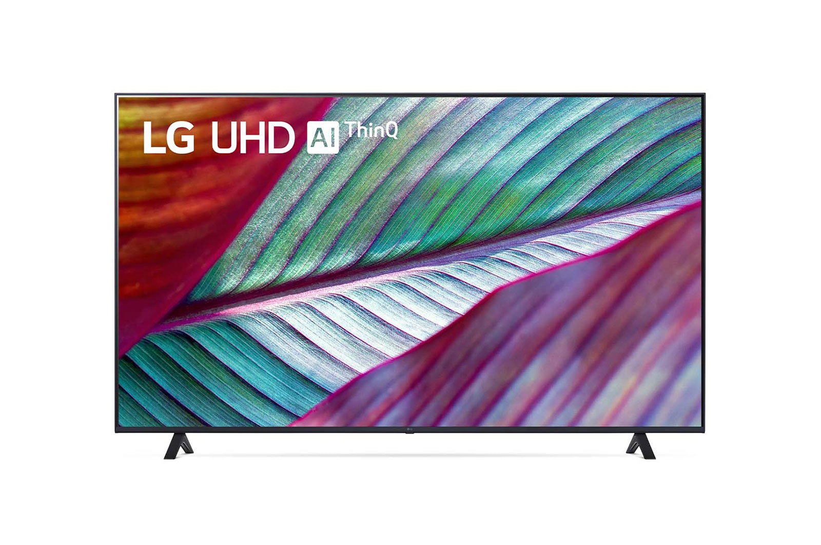Una vista frontal del televisor LG UHD