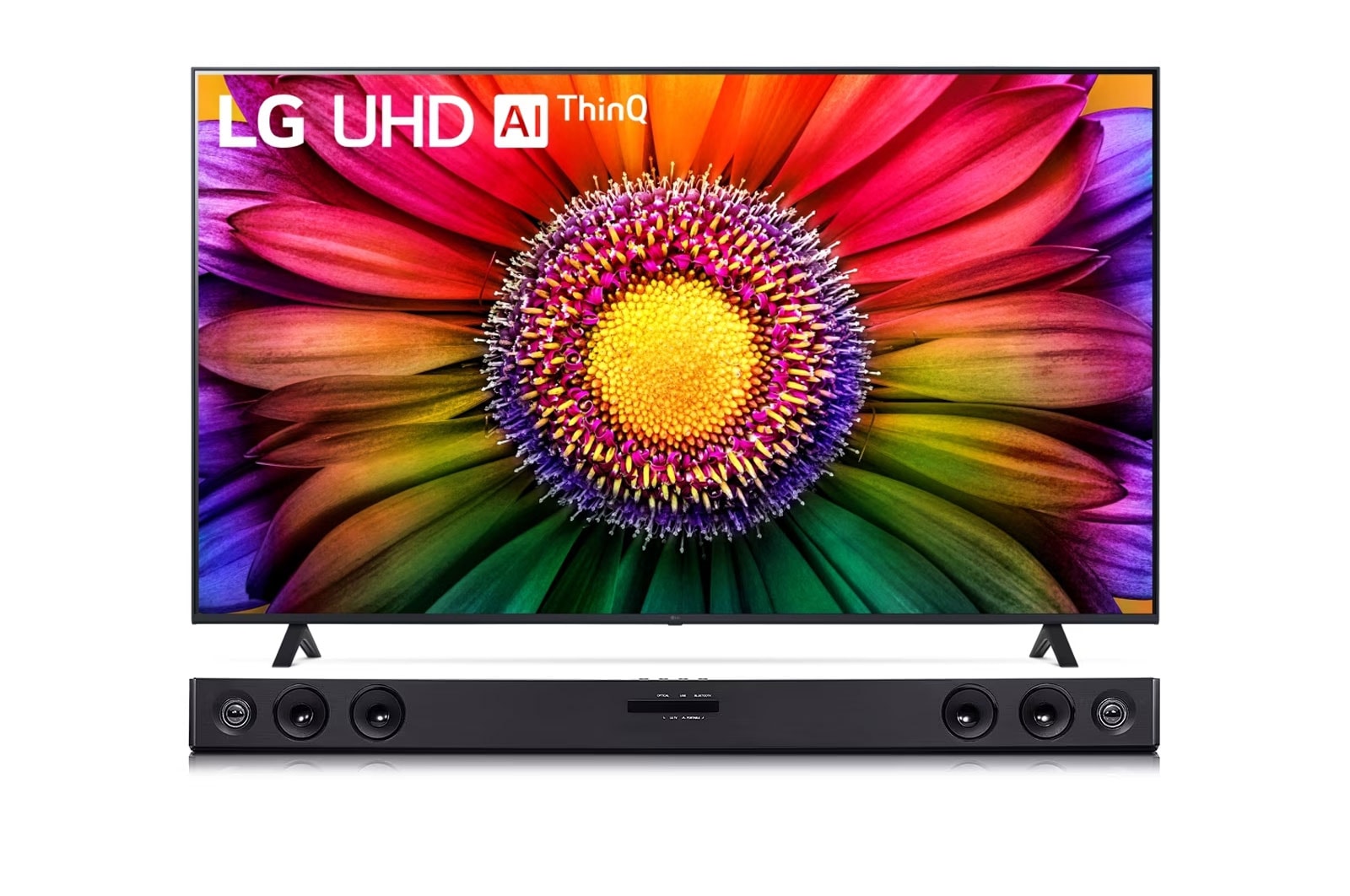Front view of TV and Soundbar