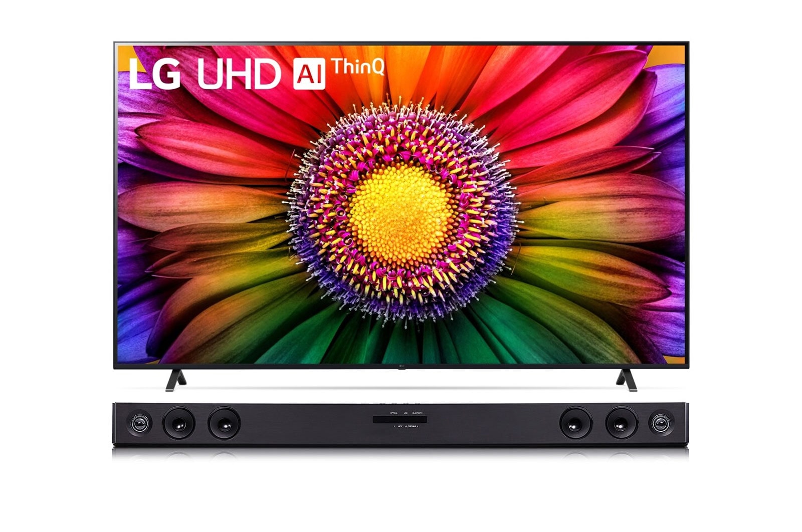 Front view of TV and Soundbar