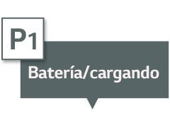 Dice &quot;Batería/cargando&quot; en el cuadro de texto.