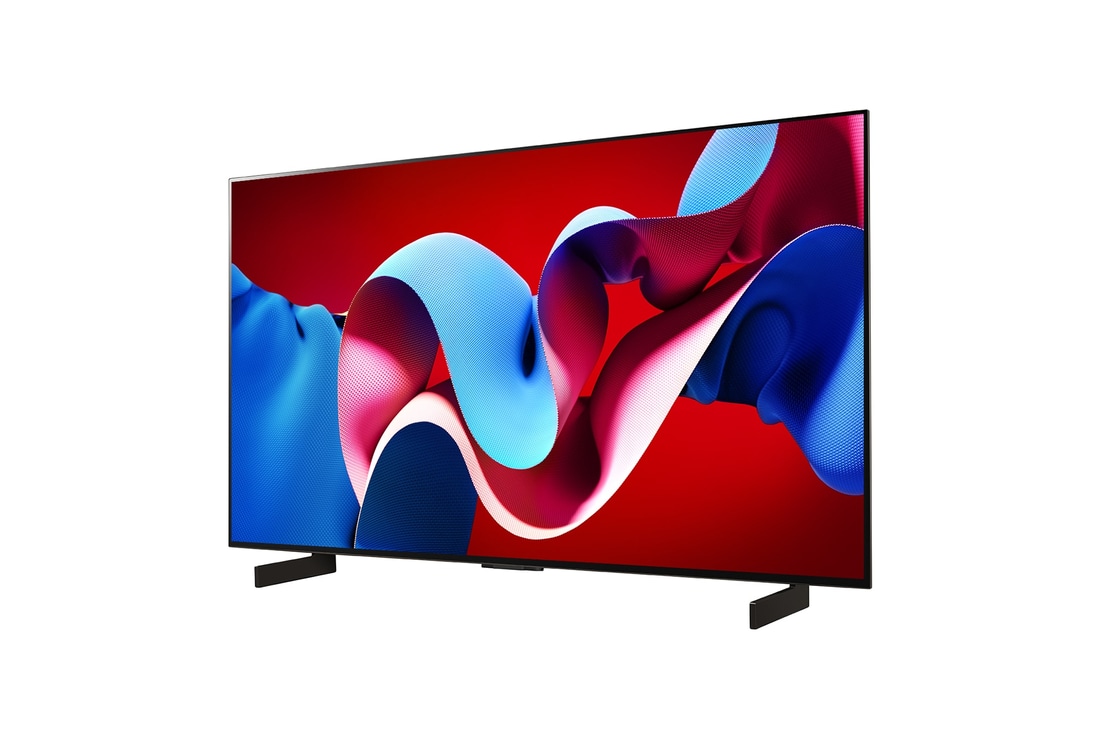 Left-facing side view of LG OLED evo TV, OLED C4