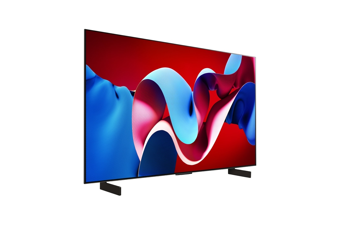 Right-facing side view of LG OLED evo TV, OLED C4