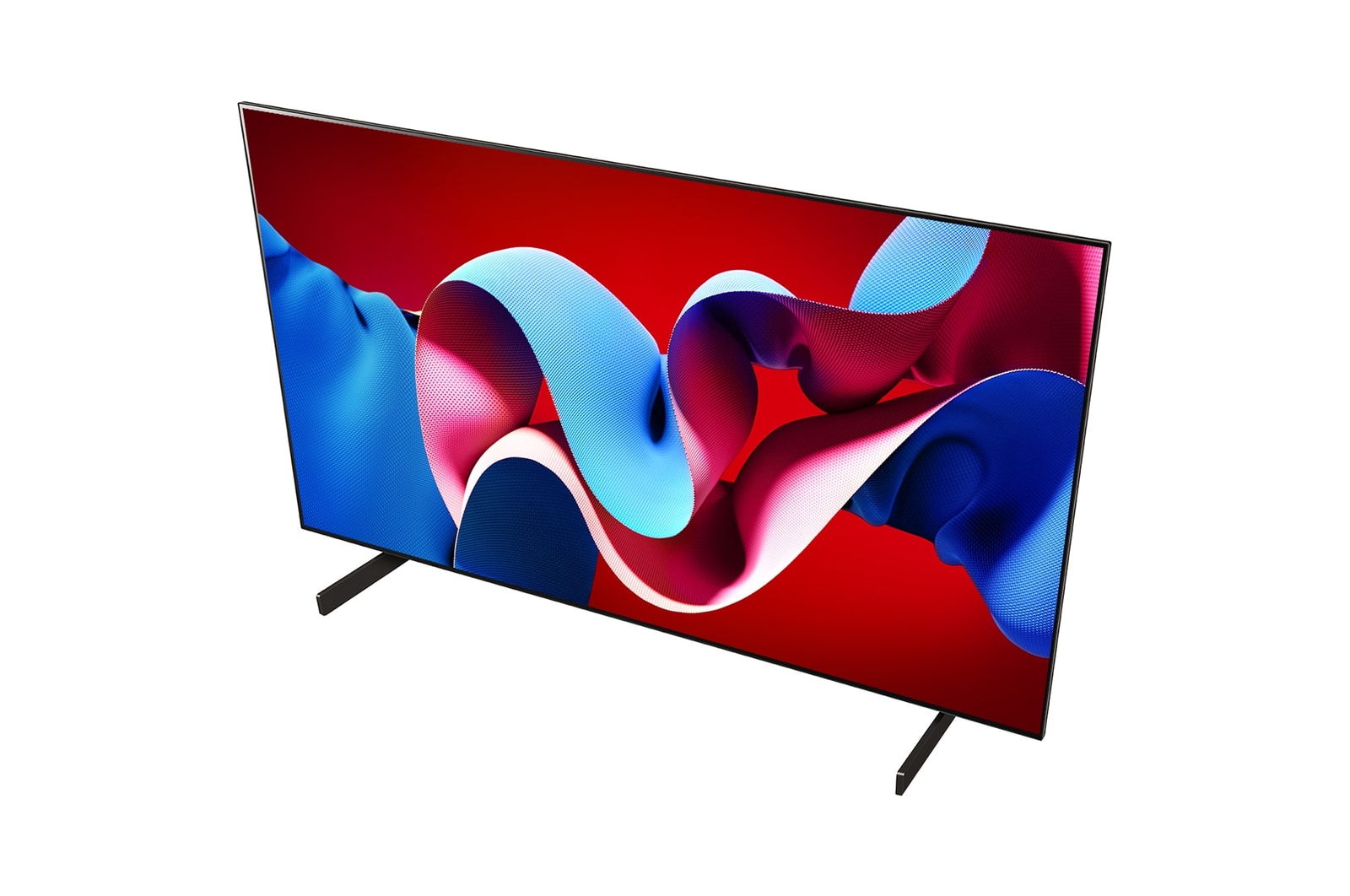 Angled view of LG OLED evo TV, OLED C4 from below