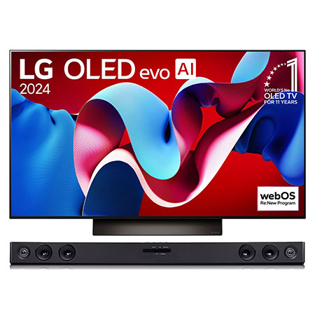 Pantalla LG AI OLED evo AI 48 pulgadas 4K SMART TV 2024 ThinQ AI + LG Sound Bar SK1D