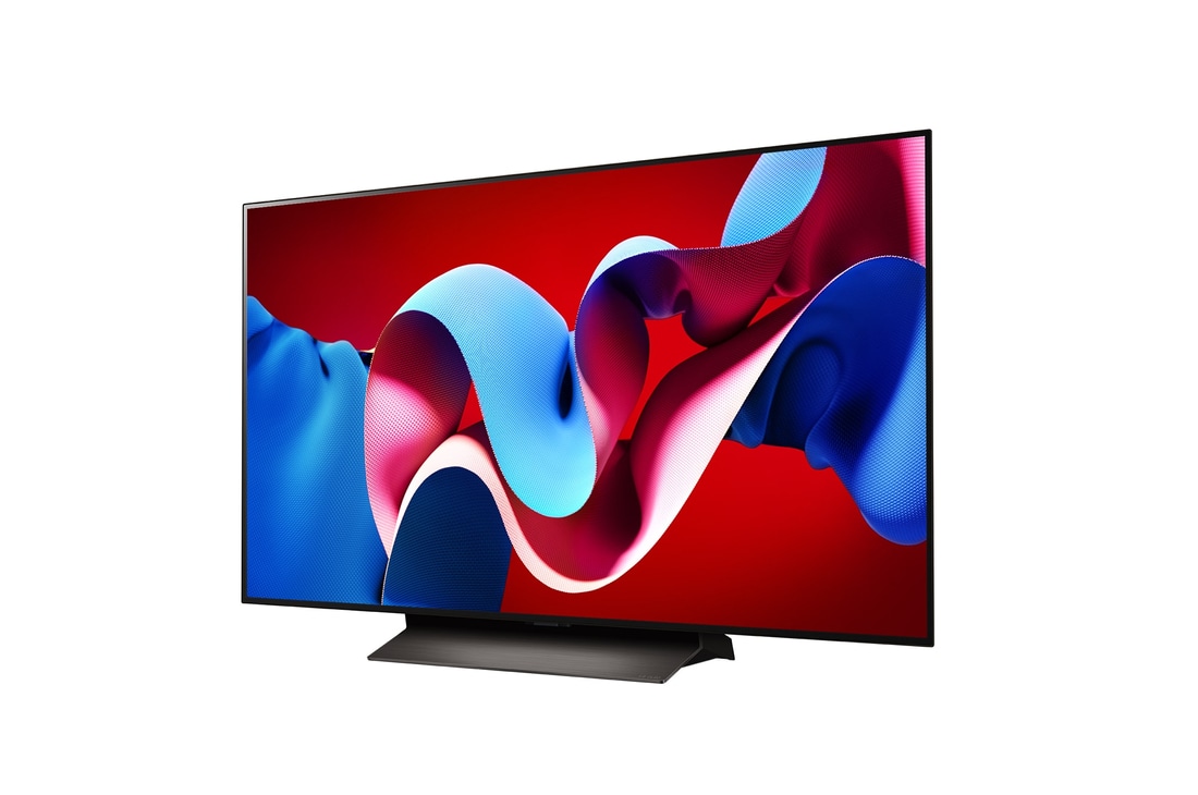 Left-facing side view of LG OLED evo TV, OLED C4