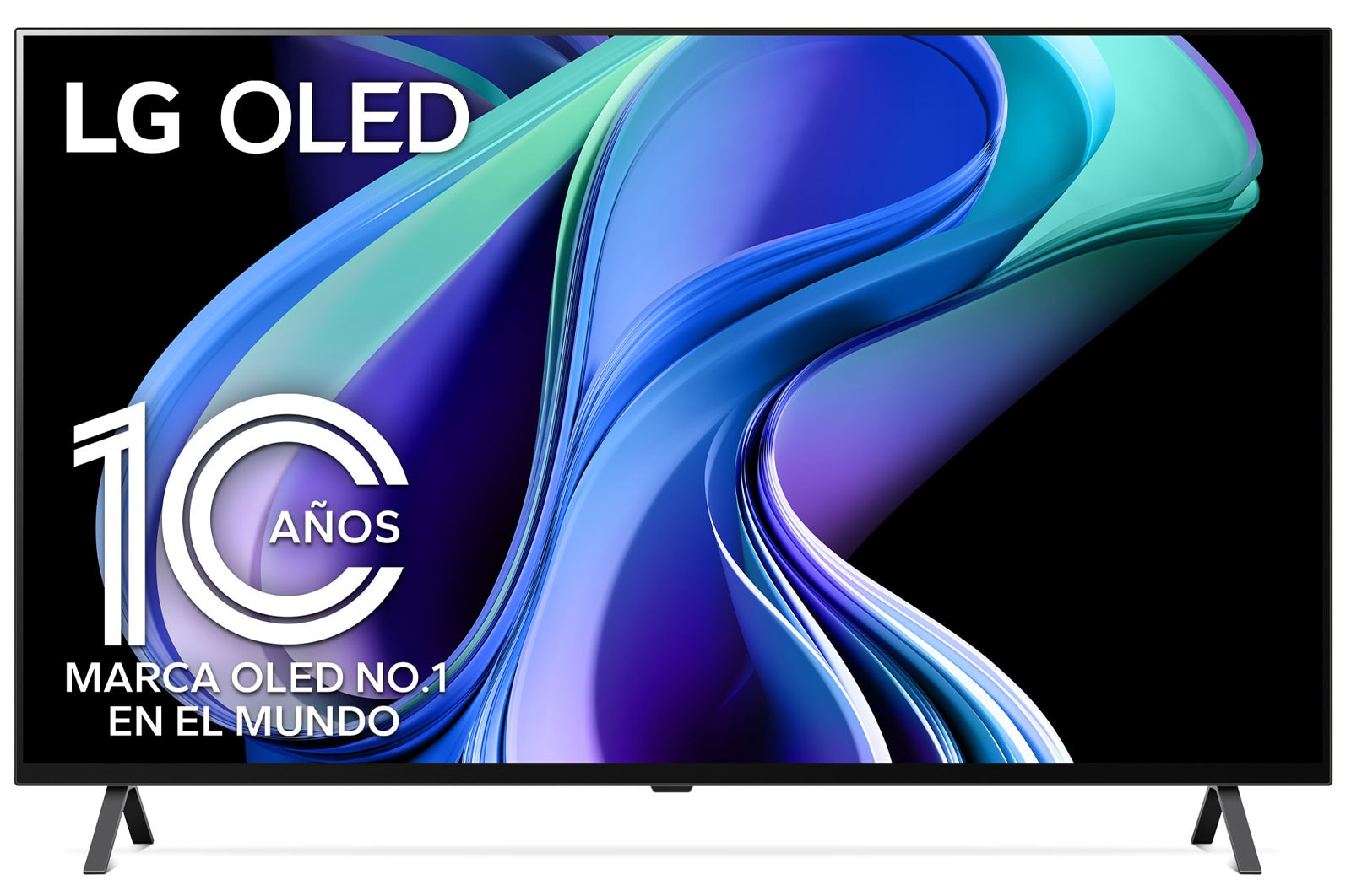 Vista frontal con LG OLED y 10 Years World No.1 OLED Emblem.
