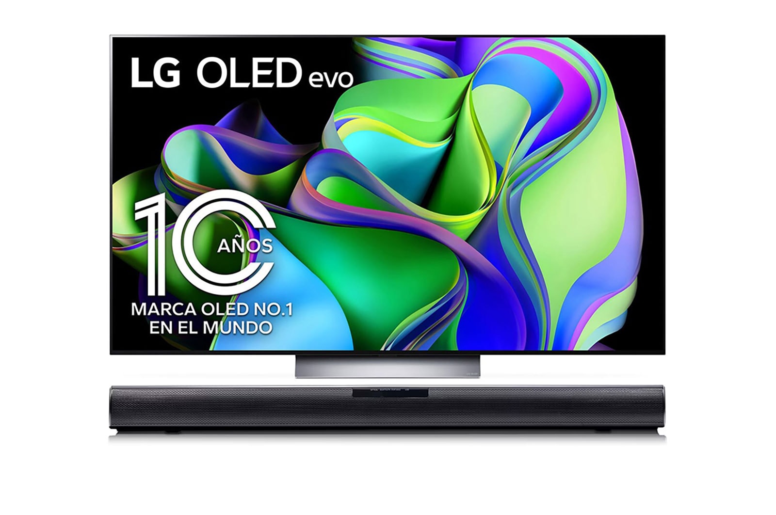 LG Pantalla LG OLED evo 55 pulgadas C3 4K SMART TV con ThinQ AI + LG Sound Bar SQC1, OLED55C3PSA.SQC1