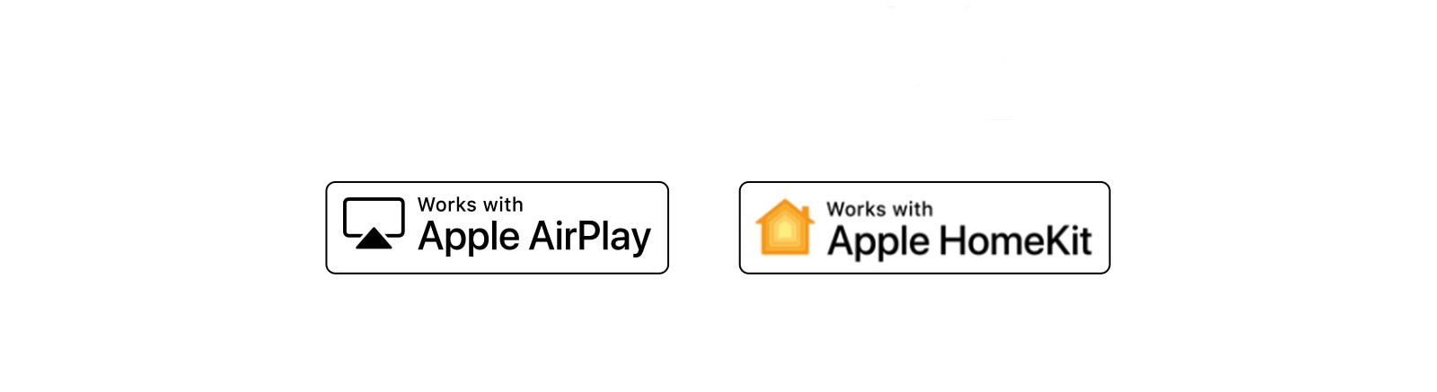 Hay cuatro logotipos desplazados en orden: Hola Google, Alexa incorporado, funciona con Apple AirPlay, funciona con Apple HomeKit.