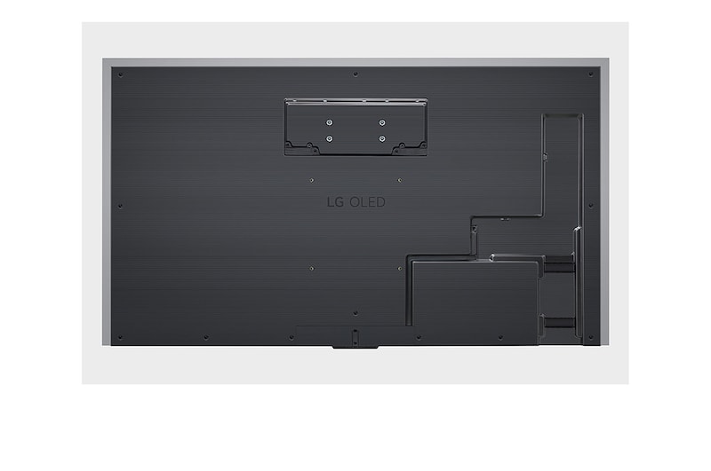 Rear view of LG OLED TV, OLED M4 SINGATURE on a stand