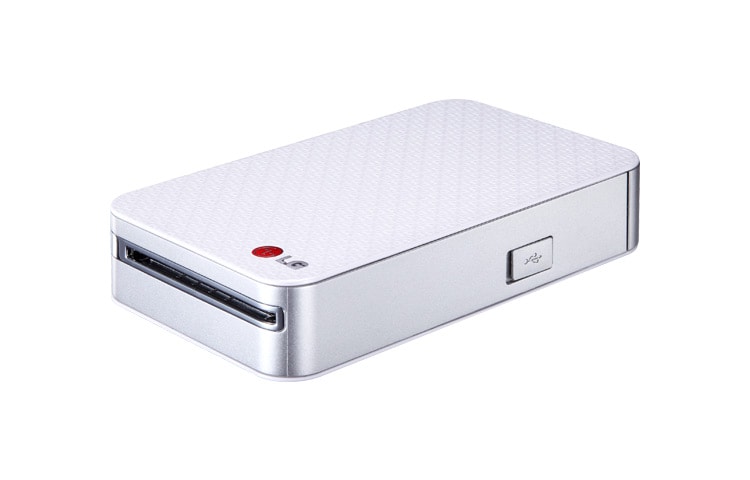 Vista frontal de Impresora portátil Pocket Photo con tecnología ZINK (Sin Tinta), con soporte para Bluetooth, función de generador de código QR ​​y NFC PD233