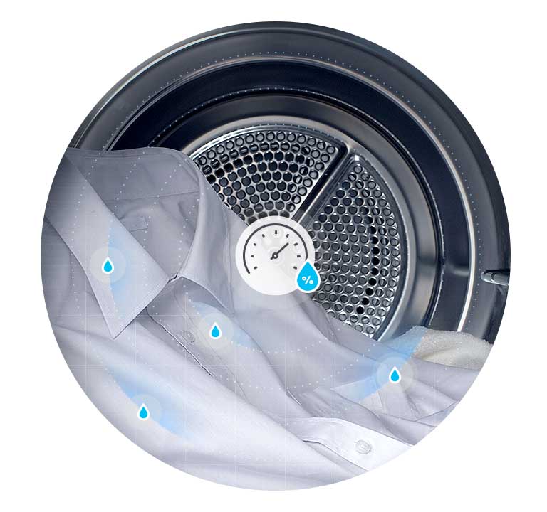 Sensor Dry mide la humedad y optimiza el tiempo de secado. ¡Asegurandose de que su ropa esté completamente seca!