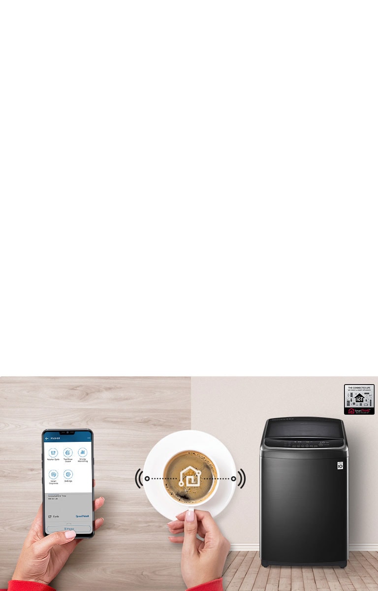 Con la tecnología ThinQ podras controlar lo que necesites por medio del altavoz AI.