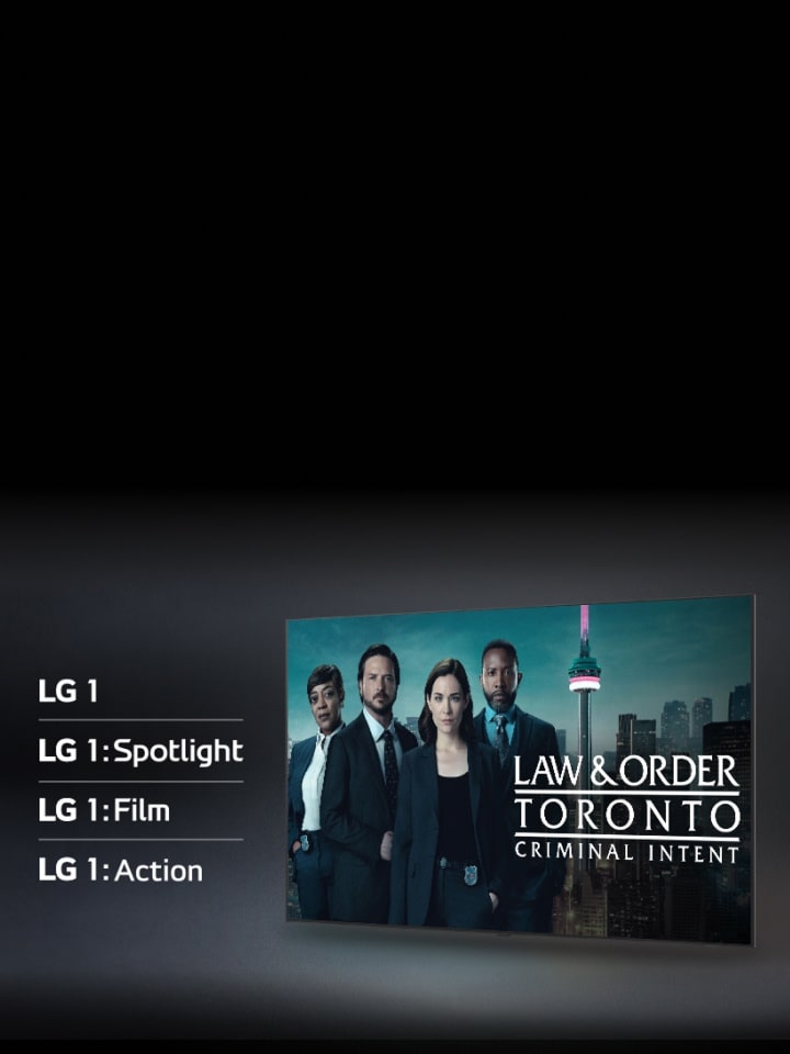 Imagen en miniatura del programa de televisión que aparece en la parte derecha de la pantalla y representa el servicio de streaming gratis de LG 1, con dramas exitosos, programas favoritos de la familia y estrenos exclusivos seleccionados por LG.