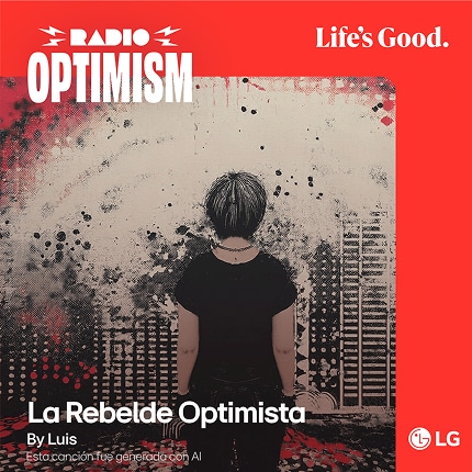 La portada del álbum La Rebelde Optimista, creada por Luis mediante IA.