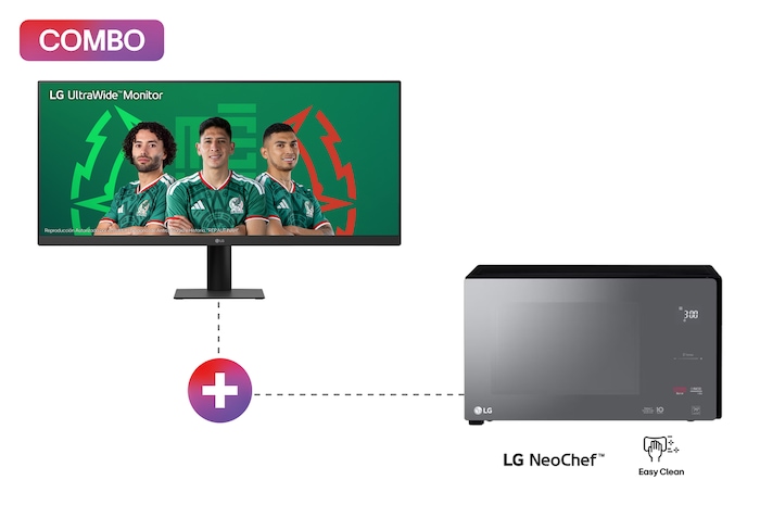 LG Monitor LG UltraWide con pantalla IPS 21:9 WFHD (2560x1080) de 29 pulgadas + Horno Microondas NeoChef™ 1.5 pies³ EasyClean, 29U511.MS1596