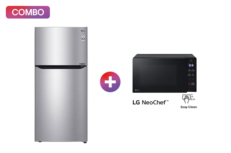 Vista frontal de Refrigerador Top Freezer 20 pies³ Inverter+Horno Microondas NeoChef™ 0.7 pies³ EasyClean LT57OB.MS20