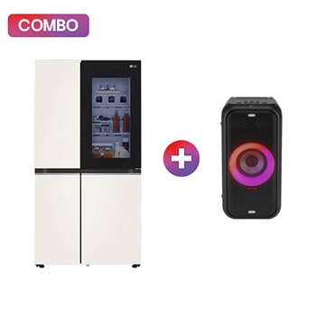 Vista frontal de Refrigerador 23 pies cúbicos InstaView™ Side by Side + LG XBOOM XL5T bocina bluetooth con sonido de fiesta de 200 W VS23BQBOB.XL5T