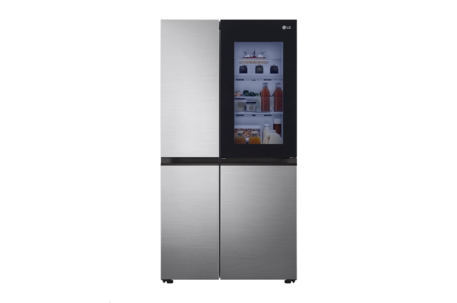Front view of refrigerators