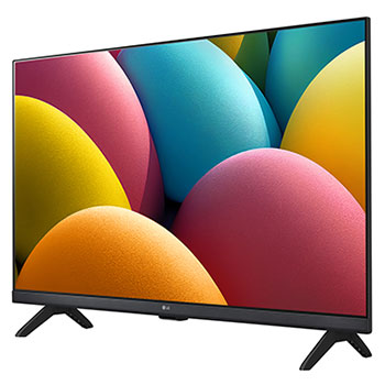 Slightly-angled left-facing side view of LG HD TV, LR60