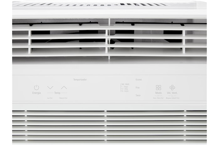 Close-up of control panel of window air contidioner