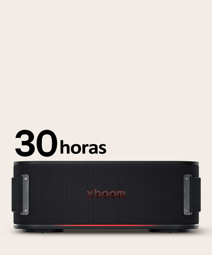 Vista frontal de xboom Bounce con su luz encendida.