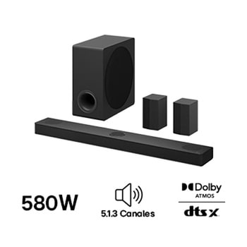 Front view of LG Soundbar S80TR and subwoofer