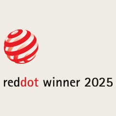 Logotipo del ganador del Red Dot 2025