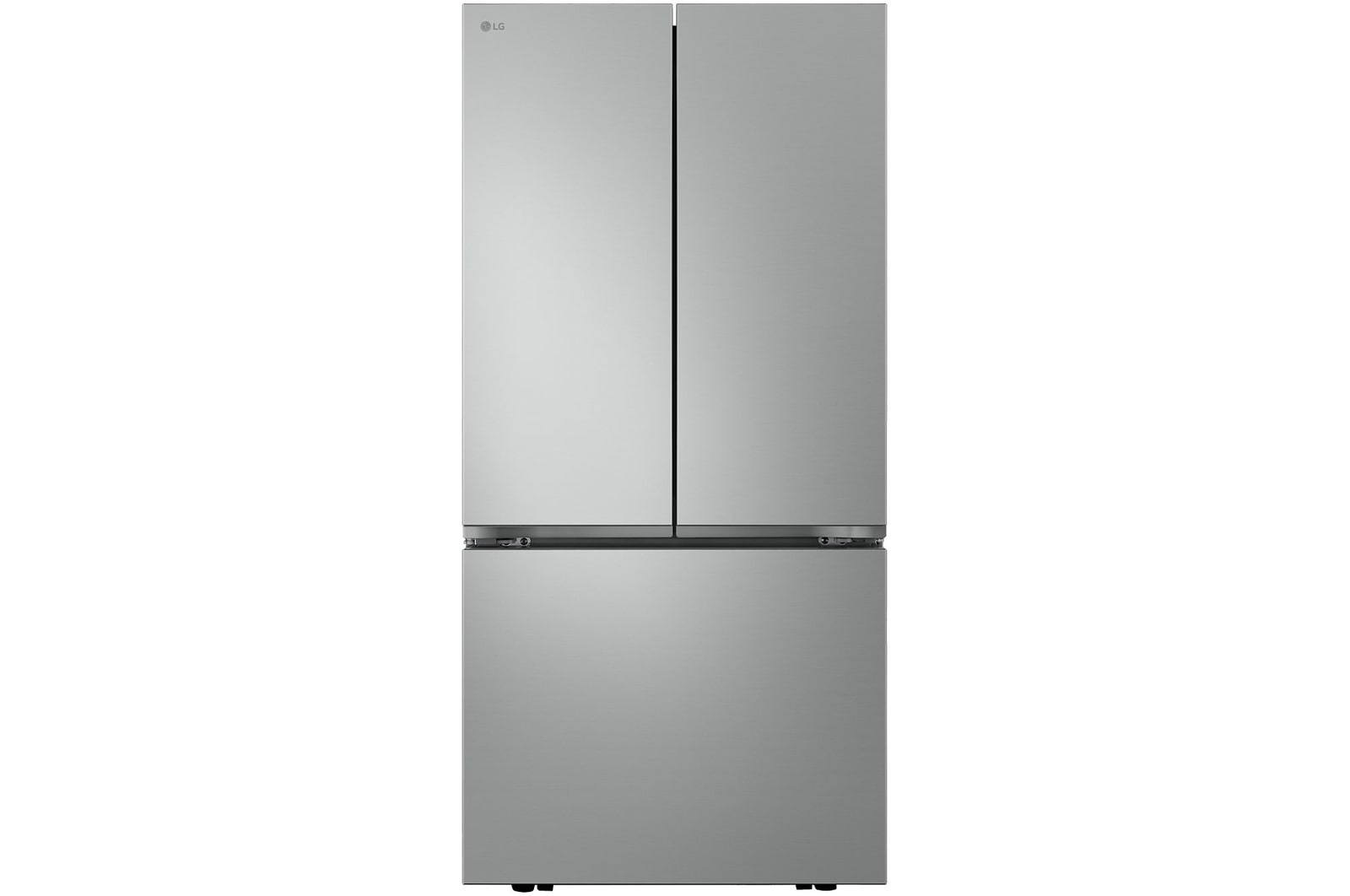 Front view of 589L Multi-door Fridge Freezer Prime Silver with DoorCooling, Multi air flow, ThinQ.