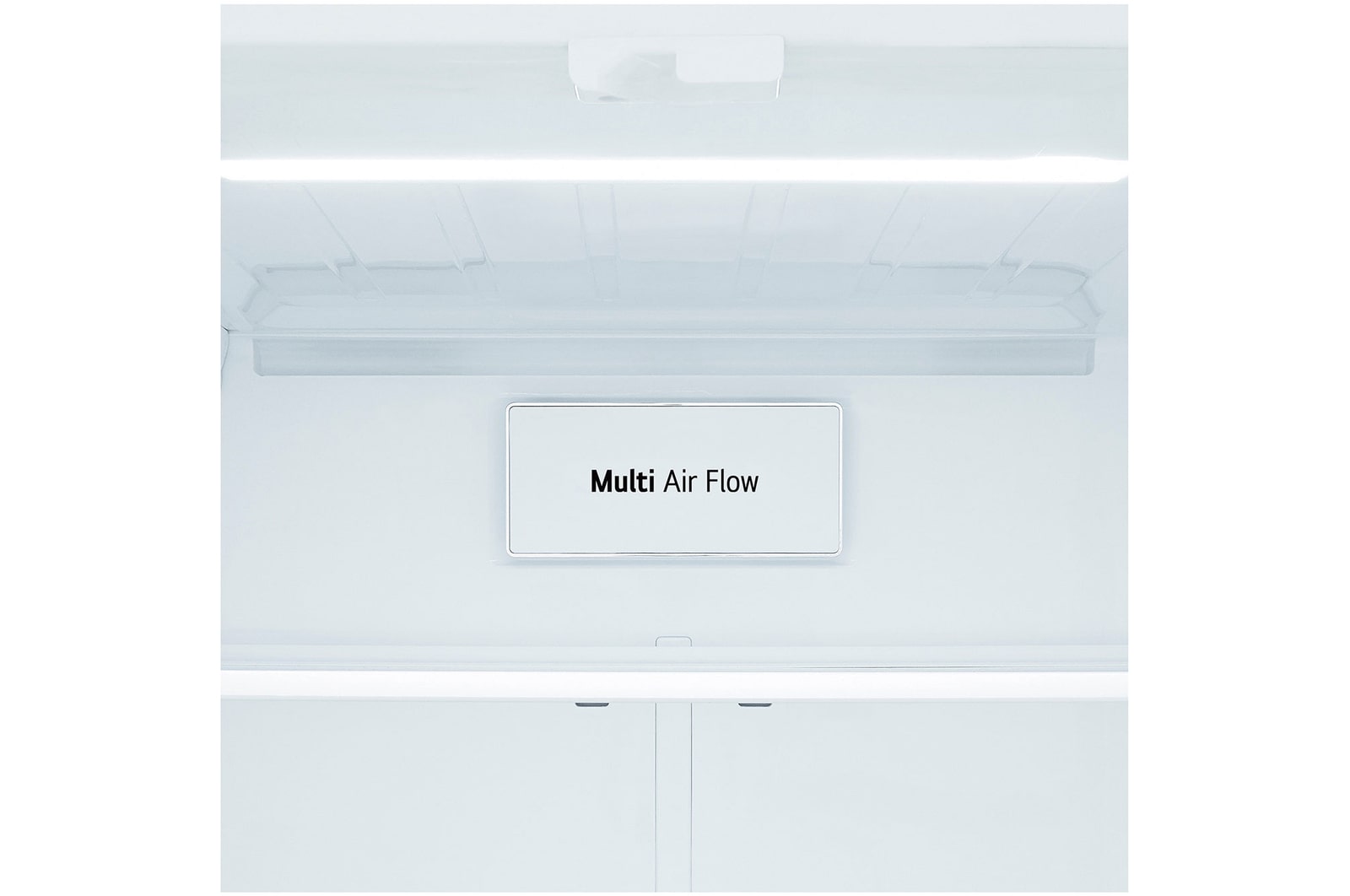 detailed view of the refrigerator compartment top