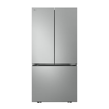 Front view of 589L Multi-door Fridge Freezer Prime Silver with DoorCooling, Multi air flow, ThinQ.