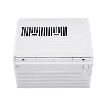 Top-down front view of window air conditioner