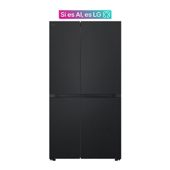 Vista frontal de Refrigerador LG Side by Side 23 pies³ Negro Mate VS23BT