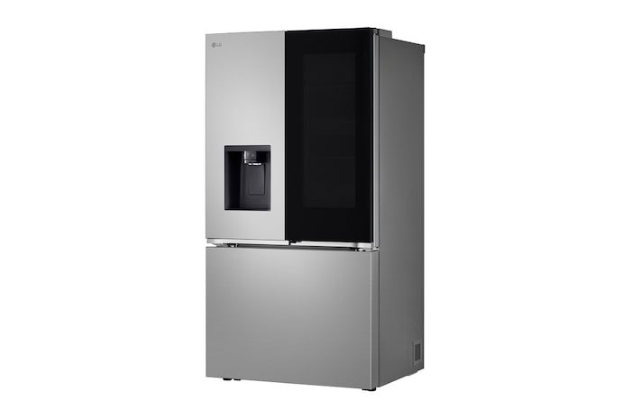 Refrigerador InstaView French Door LG GM89SXD dibujo técnico: medidas (Al 1785, An 908, F 874 mm), incluyendo dimensiones de instalación y $\ge$50 mm de separación de pared.