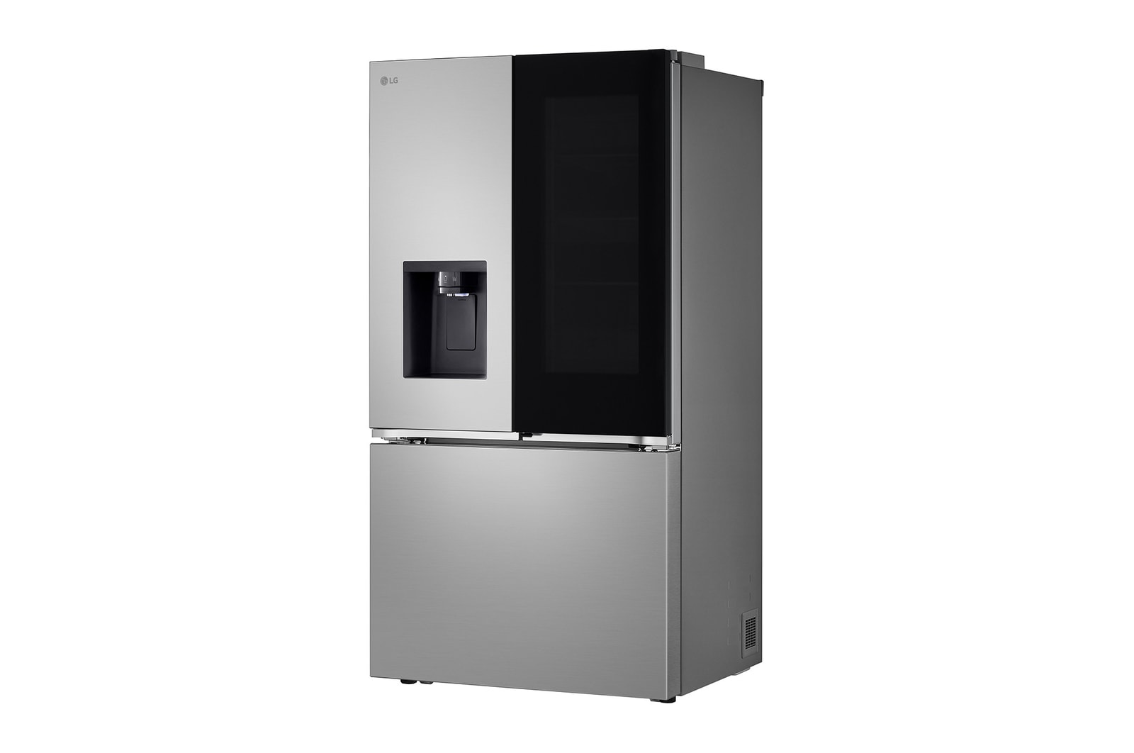 Refrigerador InstaView French Door LG GM89SXD dibujo técnico: medidas (Al 1785, An 908, F 874 mm), incluyendo dimensiones de instalación y $\ge$50 mm de separación de pared.