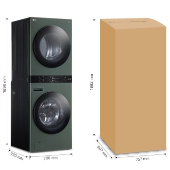 LG Torre de lavado WashTower™ con AI DD™ 22kg (con Secadora de gas), WK22GGS6