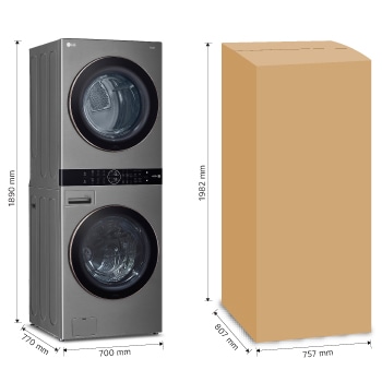 LG Torre de lavado WashTower™ con AI DD™ 22kg (con Secadora de gas), WK22VS6P