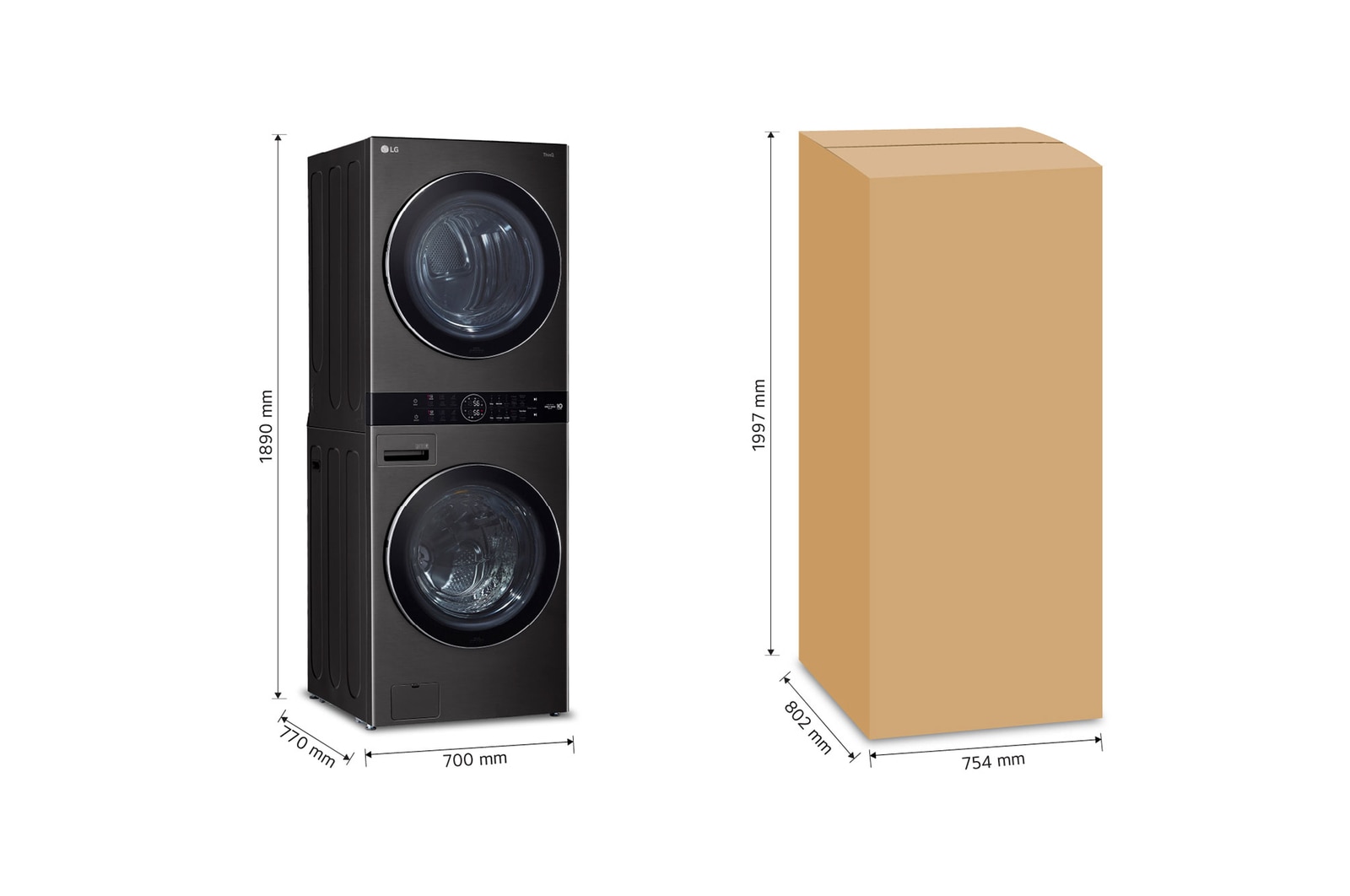 LG Torre de lavado WashTower™ con AI DD™ 22kg (con Lavadora eléctrica Voltaje 120V y Secadora Eléctrica Voltaje 220～ 240V), WK22BS6E