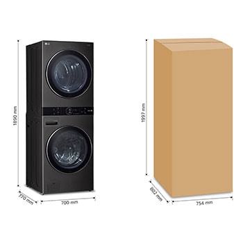 LG Torre de lavado WashTower™ con AI DD™ 22kg (con Lavadora eléctrica Voltaje 120V y Secadora Eléctrica Voltaje 220～ 240V), WK22BS6E