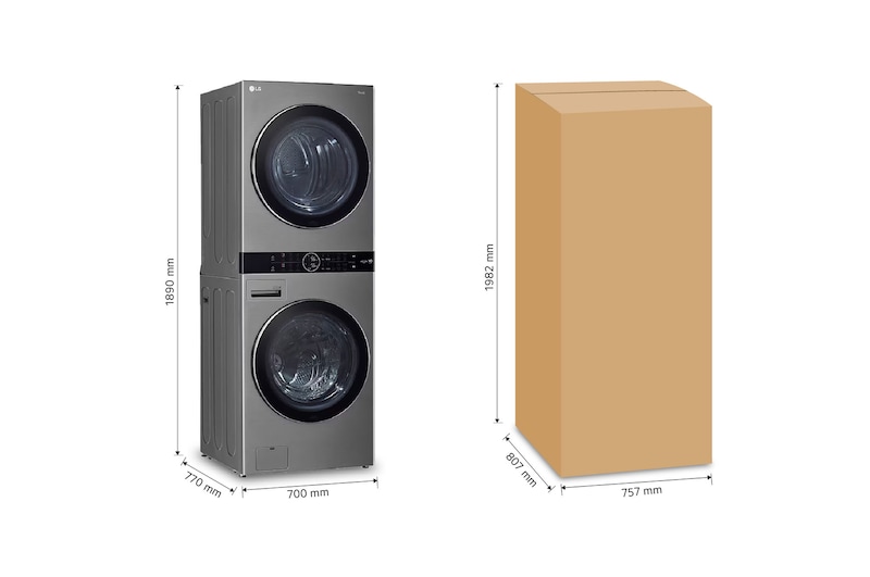 LG Torre de lavado WashTower™ con AI DD™ 22kg (con Lavadora eléctrica Voltaje 120V y Secadora Eléctrica Voltaje 220～ 240V), WK22VKS6E