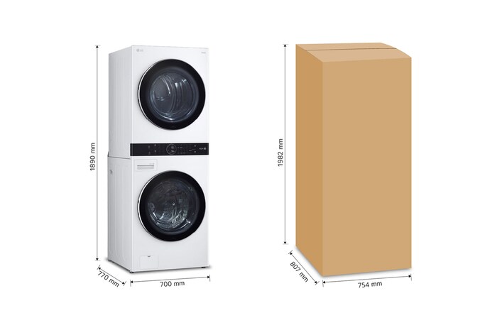 LG Torre de lavado WashTower™ con AI DD™ 22kg (con Lavadora eléctrica Voltaje 120V y Secadora Eléctrica Voltaje 220～ 240V), WK22WS6E