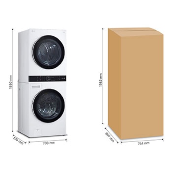 LG Torre de lavado WashTower™ con AI DD™ 22kg (con Lavadora eléctrica Voltaje 120V y Secadora Eléctrica Voltaje 220～ 240V), WK22WS6E