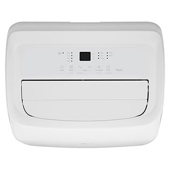 Close-up of a portable air conditioner's control panel