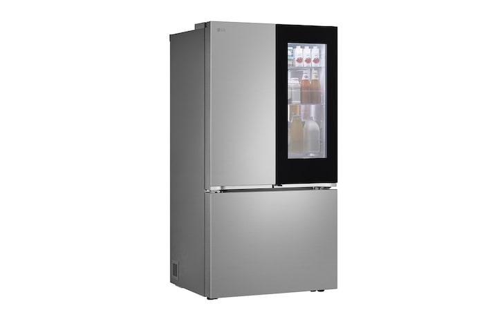 Close up view of drawer in fridge part.