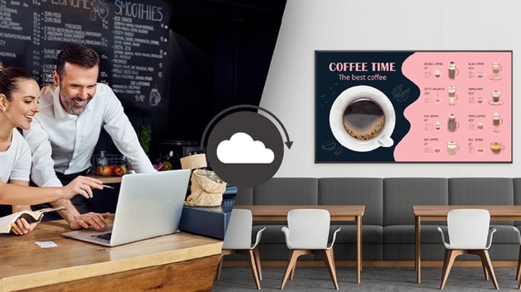 Los administradores de café crean y gestionan menús fácilmente desde el software.