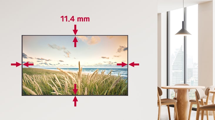 El UH5Q muestra claramente su bisel uniforme de 11,4 mm de grosor en todos los lados.