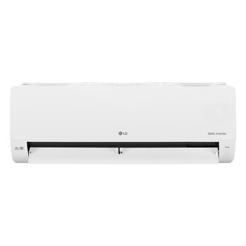 Front view of LG DUAL Inverter air conditioner with lower vane open
